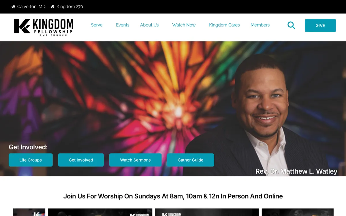 Kingdom Fellowship AME Church website preview