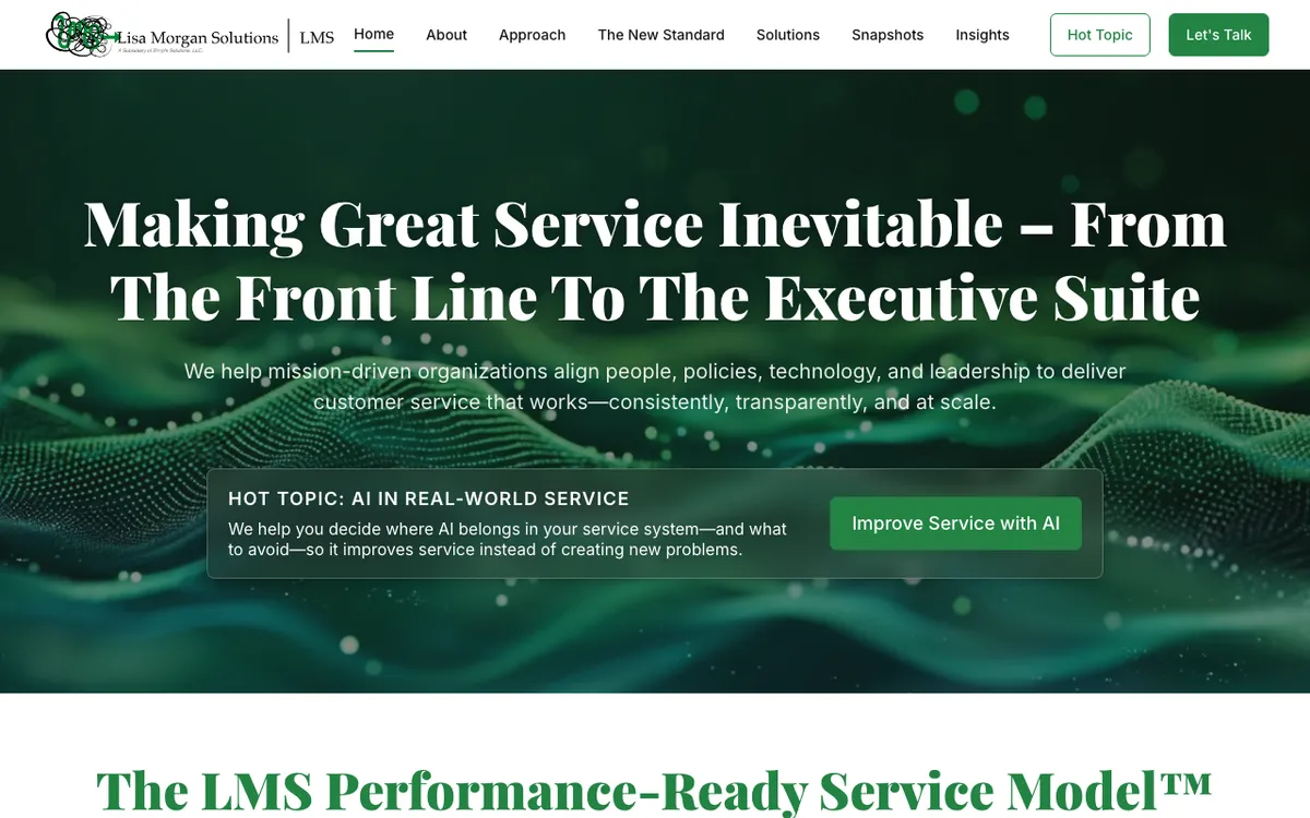 Lisa Morgan Solutions (LMS) website preview