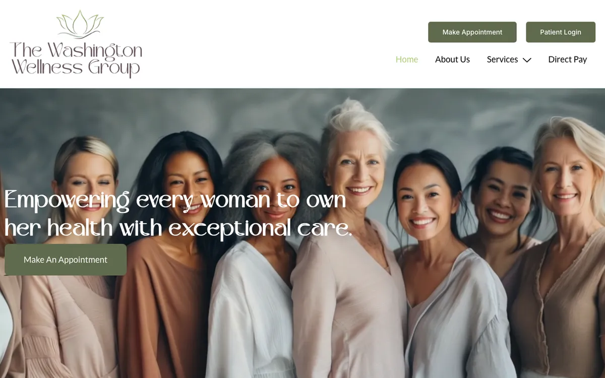 The Washington Wellness Group website preview